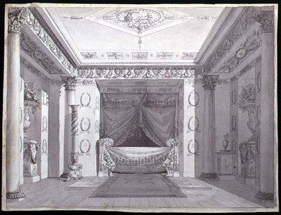 Diseño para un dormitorio imperial, c.1810 de Charles (attr. to) Percier