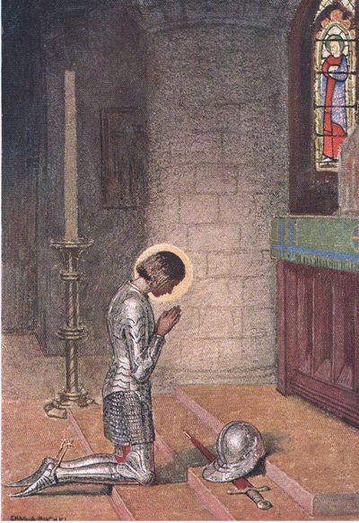 Antes del altar, de La historia de Juana de Arco publicada por George Harrap & Co Ltd de Charles A. Buchel