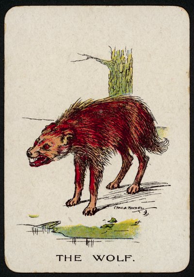 El lobo (litografía en color) de Charles A. Buchel