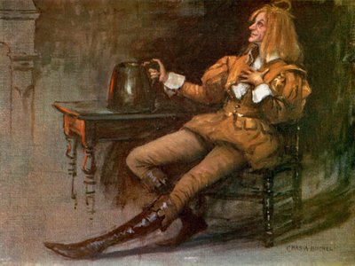 Noche de Reyes: Sir Andrew Aguecheek, Mr Norman Forbes (litografía en color) de Charles A. Buchel