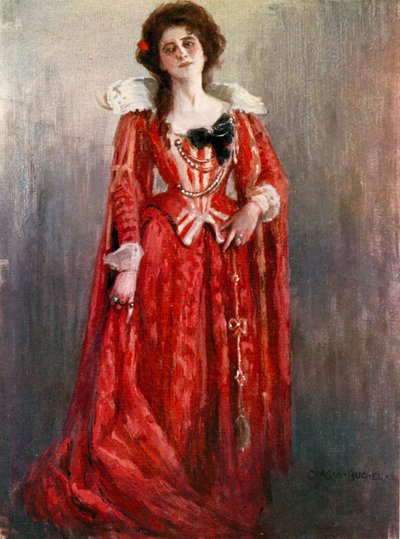 Noche de Reyes: La Condesa Olivia, Miss Maud Jeffries (litografía en color) de Charles A. Buchel
