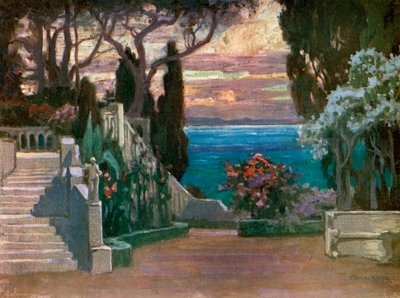 Noche de Reyes: La terraza de la casa de Olivia, por el Sr. Joseph Harker (litografía en color) de Charles A. Buchel