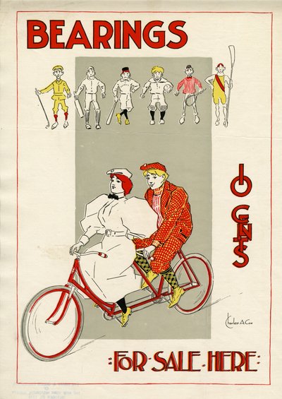 Rodamientos, 10 centavos, en venta aquí, 1896 de Charles A. Cox