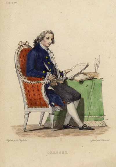 Retrato de Jean Baptiste Gresset de Charles Abraham Chasselat