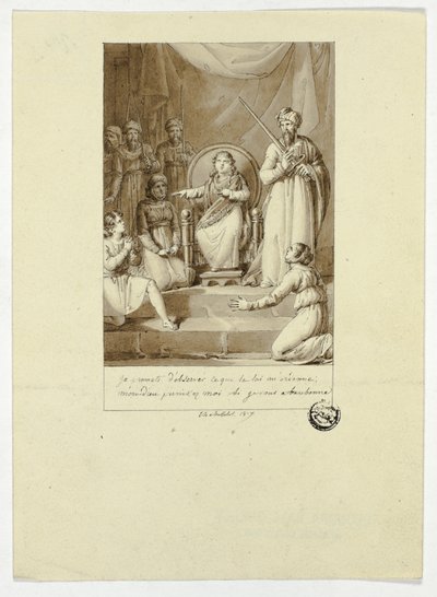 Escena de Athalie de Racine de Charles Abraham Chasselat