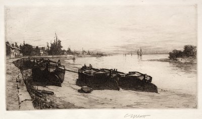 Barcos de barro en el Támesis, 1883 de Charles Adams Platt