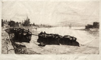Barcos de barro en el Támesis, 1883 de Charles Adams Platt