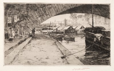 Bajo el Pont Marie, París, 1887 de Charles Adams Platt