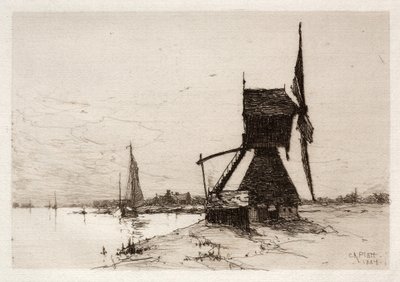 Molino de viento a lo largo de la costa, 1884 de Charles Adams Platt