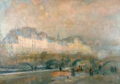 La esclusa de la moneda en el sol de invierno, París de Charles Albert Lebourg