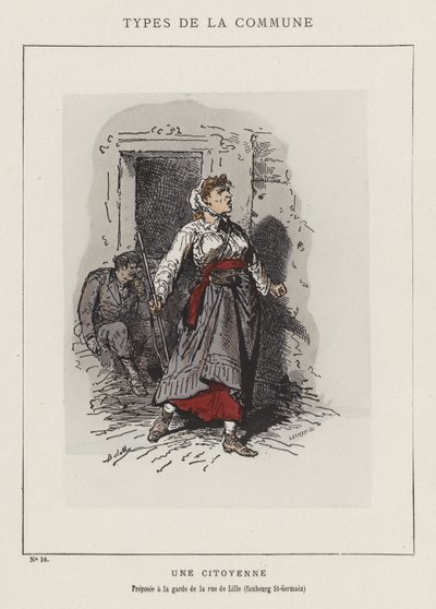 Una ciudadana, encargada de la guardia de la rue de Lille, faubourg St-Germain de Charles Albert d Arnoux Bertall