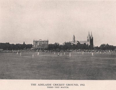 El campo de cricket de Adelaide, tercer partido de prueba entre Australia e Inglaterra, 1912 de Charles Alfred Petts