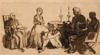 Una tarde en la casa de los Combes, 1850-1851 de Charles Allston Collins