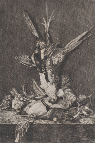 Trofeo de Caza con Aves y Alcachofa de Charles Alphonse Deblois
