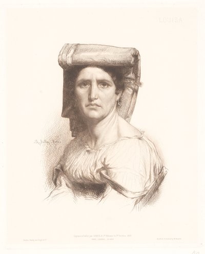 Retrato de una mujer italiana Louisa (título sobre el objeto) Retratos de mujeres italianas (título de la serie) de Charles Alphonse Paul Bellay