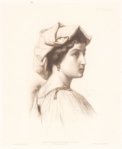 Retrato de una mujer italiana Stella (título sobre el objeto) Retratos de mujeres italianas (título de la serie) de Charles Alphonse Paul Bellay