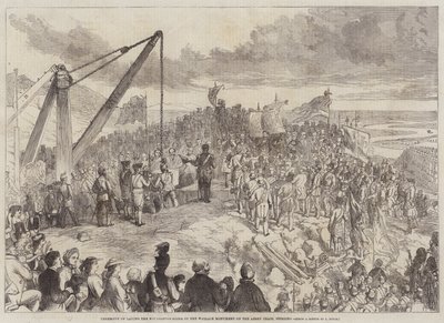 Ceremonia de colocación de la primera piedra del Monumento a Wallace en Abbey Craig, Stirling de Charles Altamont Doyle