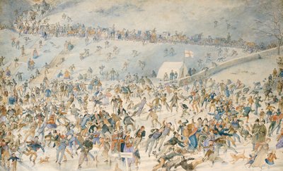Figuras patinando sobre hielo, 1876 de Charles Altamont Doyle