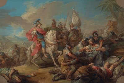 La victoria de Alejandro Magno sobre Poros de Charles André van Loo