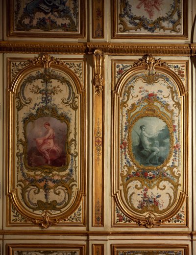 Panel pintado por Charles-Andre Van Loo (1684-1745), Chateau de Fontainebleau, Francia de Charles André van Loo