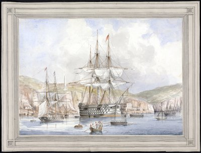 Vista en Malta - Pintura de Charles Andrew Dyce (1816-1853), acuarela sobre papel (25,1x34,9 cm), hacia 1849 - Universidad de Yale (EEUU) de Charles Andrew Dyce