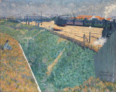 El ferrocarril occidental en su salida de París de Charles Angrand