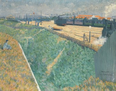 El ferrocarril del oeste saliendo de París. 1886 de Charles Angrand