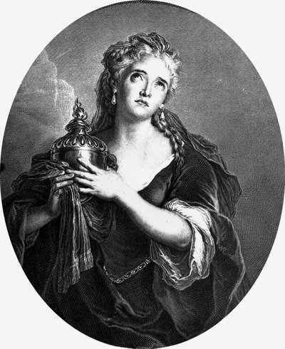 Adrienne Lecouvreur (1692-1730), actriz francesa en el papel de Cornelia en Mort de Pompee de Pierre Corneille de Charles Antoine (after) Coypel