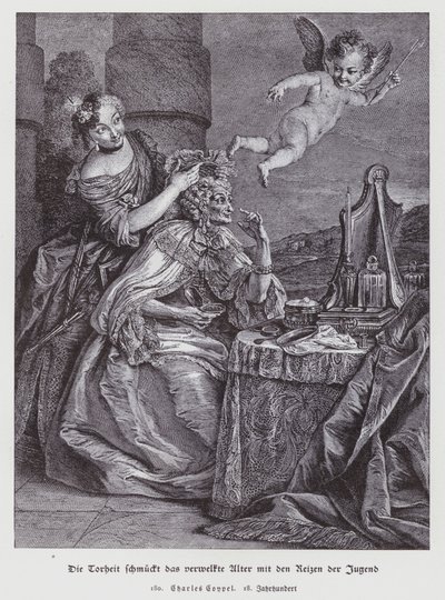 La locura embellece la vejez marchita con los adornos de la juventud de Charles Antoine (after) Coypel