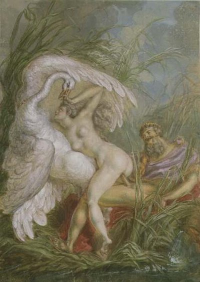 Leda y el cisne, de la Histoire Universelle de Charles Antoine (attr. to) Coypel