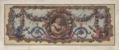 Diseño para un asiento de tapiz de un sofá, 1721 de Charles Antoine Coypel