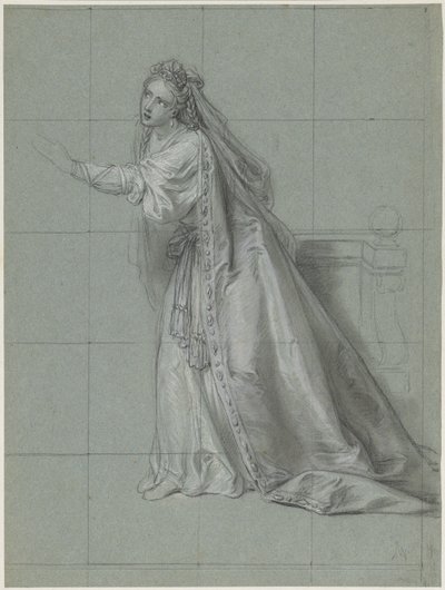 Estudio de una mujer (Rodugune) girada hacia la izquierda de Charles Antoine Coypel