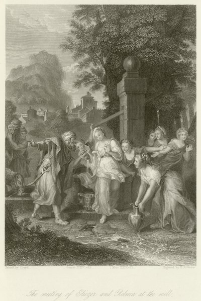 El encuentro de Eliezer y Rebeca en el pozo de Charles Antoine Coypel