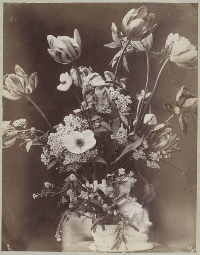 Estudio de flores en jarrón con figura de niño de Charles Aubry (manner of)