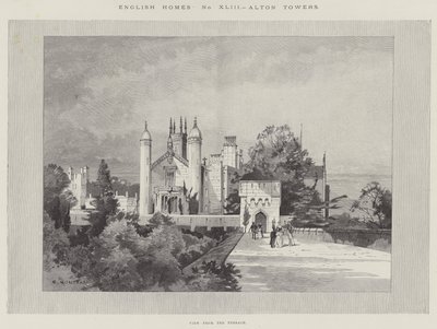 Hogares ingleses, Alton Towers, vista desde la terraza de Charles Auguste Loye