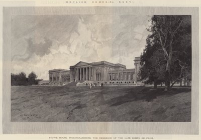 Hogares ingleses, Stowe House, Buckinghamshire, la residencia del difunto Conde de París de Charles Auguste Loye