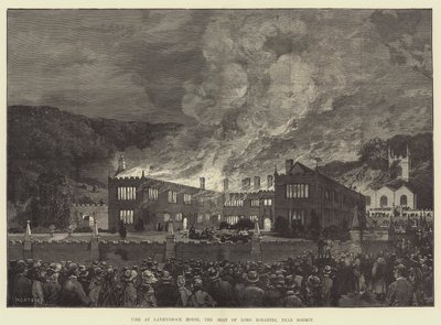 Incendio en la Casa Lanhydrock, la residencia de Lord Robartes, cerca de Bodmin de Charles Auguste Loye
