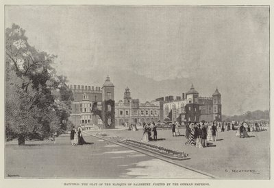 Hatfield, la residencia del Marqués de Salisbury, visitada por el Emperador Alemán de Charles Auguste Loye