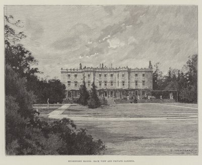 Hughenden Manor, vista trasera y jardines privados de Charles Auguste Loye
