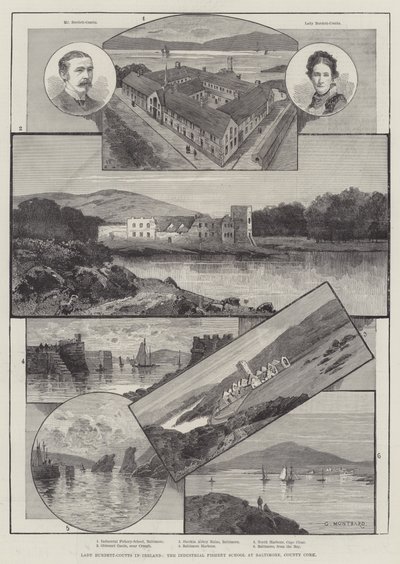 Lady Burdett-Coutts en Irlanda, la Escuela Industrial de Pesca en Baltimore, Condado de Cork de Charles Auguste Loye