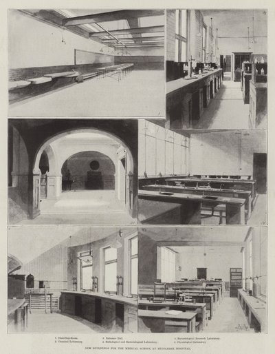 Nuevos edificios para la Escuela de Medicina en el Hospital Middlesex de Charles Auguste Loye