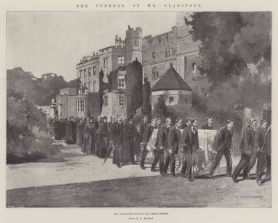 El funeral del Sr. Gladstone, la procesión saliendo del castillo de Hawarden de Charles Auguste Loye