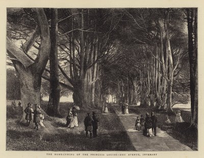 El regreso a casa de la Princesa Louise, Dhu Avenue, Inverary de Charles Auguste Loye