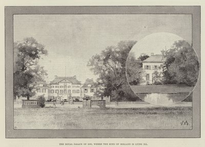 El Palacio Real de Loo, donde el Rey de Holanda está Enfermo de Charles Auguste Loye