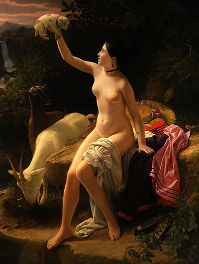 Una Idílica Pastoral de Charles Auguste Steuben