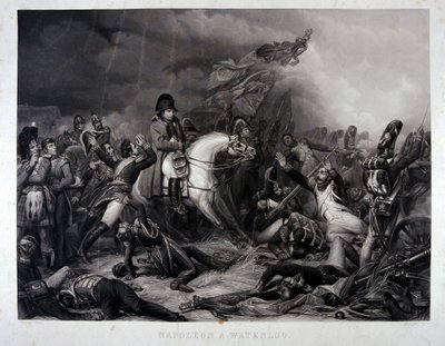Napoleón (1769-1821) en la Batalla de Waterloo, 1815 de Carl von Steuben