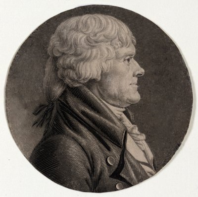 Thomas Jefferson, pub. 1806 de Charles Balthazar Julien Fevret de "Saint Mémin 1770 1852".