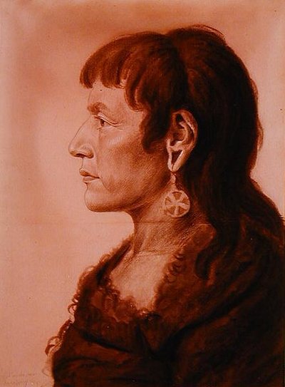 Mujer de Iowas de Charles Balthazar Julien Févret de Saint Mémin