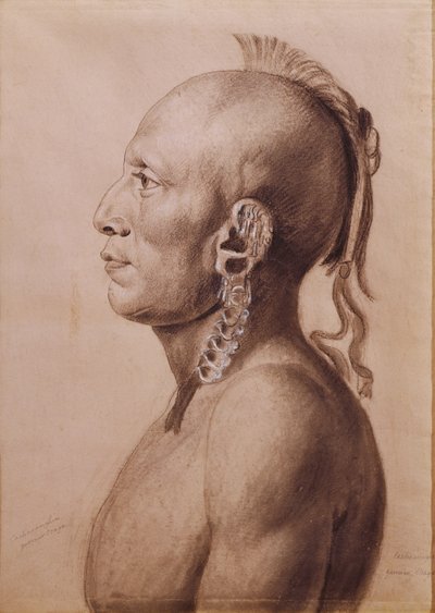 Cachasunghia, un guerrero Osage, 1806 de Charles Balthazar Julien Févret de Saint Mémin