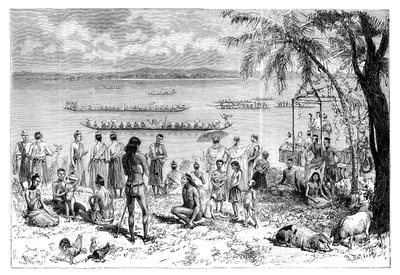Carrera de botes en el Mekong, 1895 de Charles Barbant